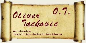 Oliver Tacković vizit kartica